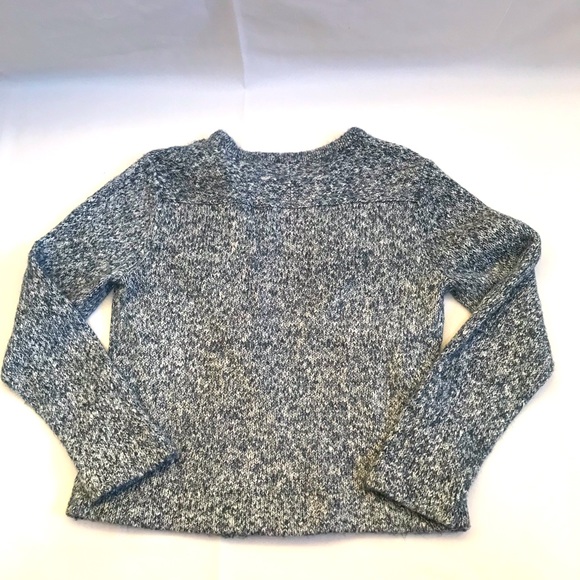 J. Jill grey and white asymetrical front zip knit sweater jacket size Me… - Picture 3 of 10